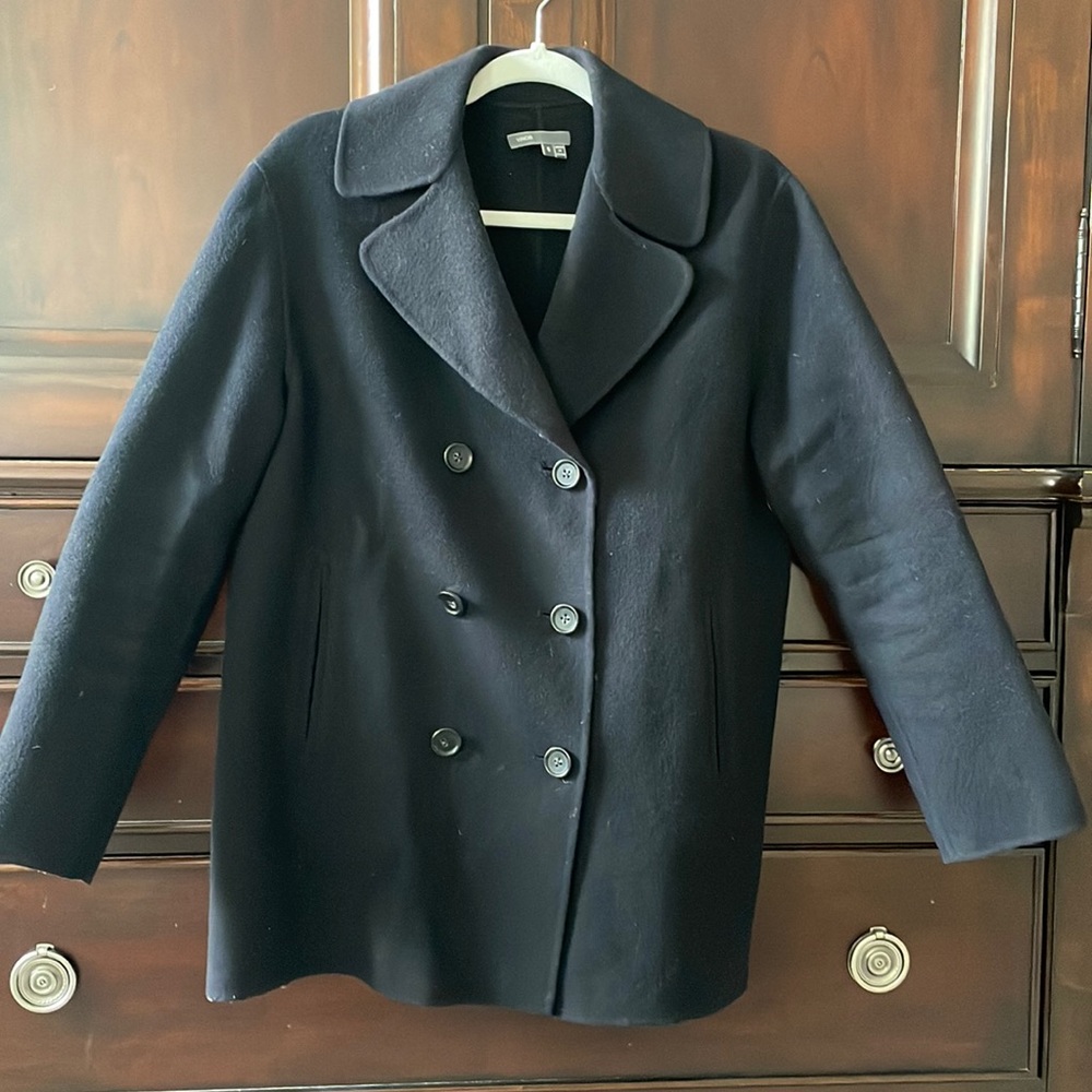 Vince lightweight wool blend pea coat, size small